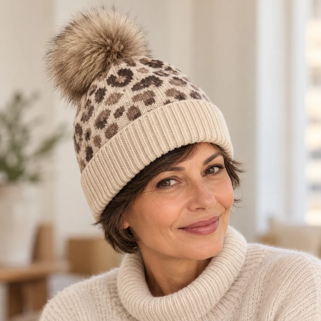Bonnet léopard de la collection Femme Féline