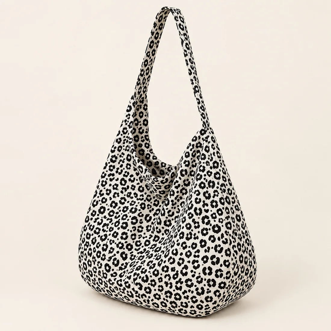 Sac léopard hobo blanc · sélection B · vue de trois quarts